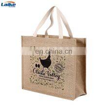 Custom Bag With Logo Reusable Grocery Bag Shopping Jute Tote Bags With Custom Printed Logo thumbnail-2