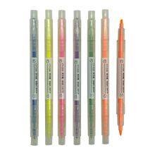 Wholesale Custom Cheapest Non Toxic Fluorescent Dual Tips Highlighter Pen Washable School Water Based Markers Set for Kids
