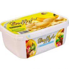 2L IML Plastic Ice Cream Container Rectangular Shape
