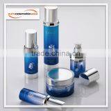 Stylish cylinder with diamond ring collar PETG, SAN, PET airless and lotion bottle