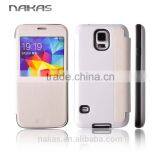 Window Smart View Leather Flip Phone Case for Samsung Galaxy S5