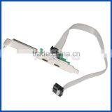 Metal Bracket 9pin USB 2.0 to 2 Port USB Type C USB-C Adapter Converter Card Cable