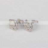 Wholesale Ladies' Micro Pave CZ Plates Stud Earring 925 Silver Jewelry thumbnail-3