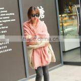 Latest Style Tassel Woven Two-Tone Loop Yarn Lady Winter Wraps And Shawls thumbnail-3