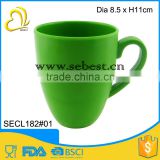 Cheap and nice melamine 3.25" green round mini mug with handles