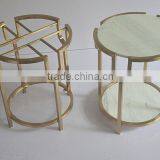 2016 Foshan Shunde Factory Supply White Marble Metal Stainless Steel Coffee Table thumbnail-2