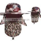 Fishing Waterproof Material Face Mask and Neck Shade Wide Brim Custom Camo Bucket Hat thumbnail-4