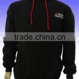 High Quality OEM Logo Men's Fashion Black Hoodie thumbnail-1