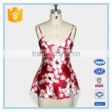 Fashion Women Floral Printed Sexy Satin Camisole thumbnail-1