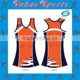 Sexy Netball Dress Color Orange Design Oem thumbnail-1