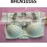 Ladies lace bra and panties set printing fabric lingerie