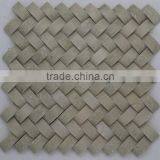 Jura Beige Marble Mosaic, Basket Wave Mosaic Tile thumbnail-1