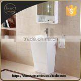 Dennis L-608 Modern One Piece Square Pedestal Hand Washbasin thumbnail-3