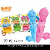 Factory directly sell kids talking pen with audio books with 4 translations english french Milti-Language sould books