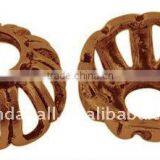 Tibetan Style Beads Caps, Lead Free and Nickel Free, Flower, Red Copper, 14x7mm, Hole: 4mm(TIBEB-A101388-R-FF) thumbnail-1