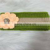 Handmade Knitted Crochet Flower Heaband, Crochet Flower Headband thumbnail-1