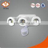 Triple Heads 36W 2700-6500K Die-cast Aluminum 220 Volt Motion Sensor Light thumbnail-2