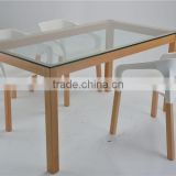 Modern Dining Room glass top wooden table,glass tea table,dining table