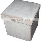 Home Square Colorful Corduroy Folding Storage Stool thumbnail-1