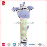 Cute baby toys for promotion gifts soft plush stuffed animal design baby rattle baby toy