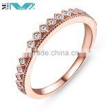Women 925 Sterling Silver Rhodium Plated Fashion Crown Wedding Band Ring Jewelry thumbnail-2
