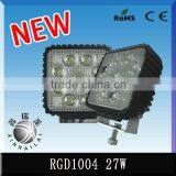 9-32vdc 27w Square Car Lights Led Driving Work Light RGD1004 ,9-32v Led Work Light ,auto Parts Working Light