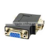 Flat Angle VGA Male to Female Adapter Black Color Top Quality Cabletolink