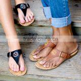 Wholesale Boutique Monogrammable Brown/Black Natalie Woman Sandal thumbnail-5