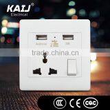 Wall Mounted Double 2 Usb Universal Switch Socket thumbnail-2