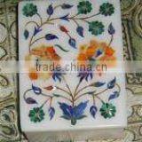 White Semi Precious Stone Box