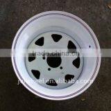 Eight Spokes White Steel Trailer Wheel of 15x10'' thumbnail-1