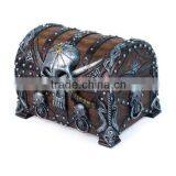 Resin Embossed Skull Treasure Chest Box thumbnail-1