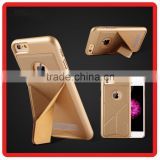 Hot selling Luxury design leather+PC Foldable Stand mobile phone housings for iPhone 6 6s plus