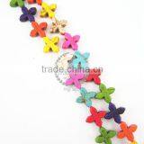 1 String 15inch 15mm Vintage Mix Color Dyeing Turquoise Flower Cross Unique Beads 3010010 thumbnail-2