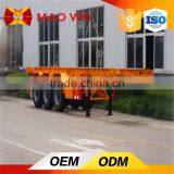 China Export 3 Axle 20ft 40ft Skeleton Container Semi Trailer for Sale thumbnail-3