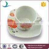 Ceramic Material White Dinner Plates Set With Poppy Printing thumbnail-3