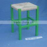 Wooden Dining Chairs / Wood Chair Straw Seat /green Kids Chairs thumbnail-1
