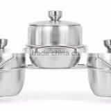 Stainless Steel Condiment Set Seasoning Containers With Stand and Spoons thumbnail-3