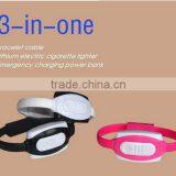 2015 Hot-selling Bracelet 3 In 1USB Cable For IOS/Android Mobile Phones Bracelet USB Cable With Cigeratte Lighter Inside thumbnail-2