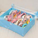 Fashion 7Lattices Oxford Fabric Socks Bra Covered Fabric Storage Box thumbnail-3