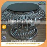 Exclusive Design Hotel Coffee Beside Corner Table Stainless Steel Furniture thumbnail-1