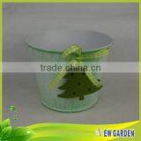 White and Green 12 Inch Flower Pot Or Any Size Welcome OEM thumbnail-3