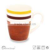 High Quality Ceramic Mug Hand Painting With Strips thumbnail-2