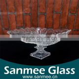 China Manufacture Cheap Clear Leaf Shape Glass Plate