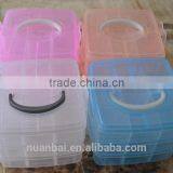 15x15x12.5cm 3-Tier Clearly Organizer Cosmetic Adjustable Snap & Stackable Storage Box thumbnail-3