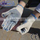 NMSAFETY 10 Gauge White Cotton Knitted Gloves Glove Knitted and Dotted Hand Gloves