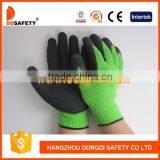 DDSAFETY High Quality 10 Gauge Green T/C Shell Black Latex Coating Work Gloves With Napping Lining thumbnail-1