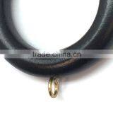 Circle Wood Curtain Rod Ring With Screw Eyelet, Black Wood, ID40mm/OD65mm thumbnail-4