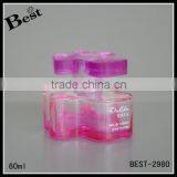 60ml Cosmetic Packaging Cheapest Special Shape Gradual Red Glass Bottle for Perfume With Plastic Cap Chinese Supplier