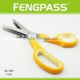 S2-1381 7.25 Inch Stainless Steel With Plastic Handle 3 Blades Soft Grip Herb Scissors thumbnail-2